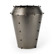 Elio Large Gun Metal Gray Metal W/Studs Vase by Mercana at Eve Furniture