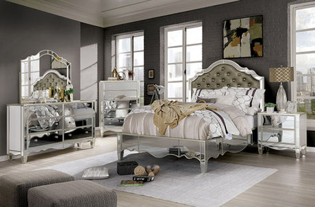 Eliora Silver Glam 4-Piece Queen Bedroom Set by Furniture of America at Eve Furniture