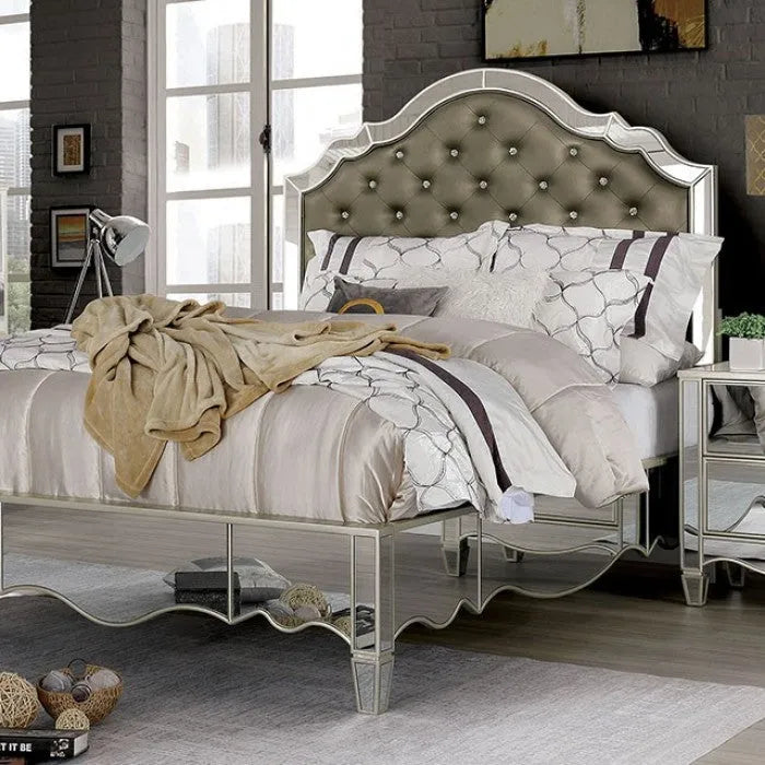 Eliora Silver Glam 4-Piece Queen Bedroom Set by Furniture of America at Eve Furniture