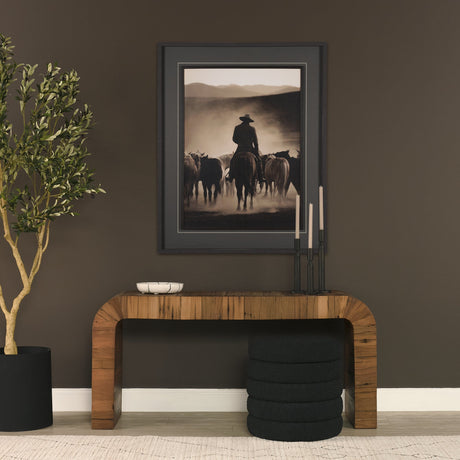 Elise Black Boucle Upholstered Storage Ottoman by Mercana at Eve Furniture