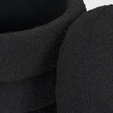 Elise Black Boucle Upholstered Storage Ottoman by Mercana at Eve Furniture