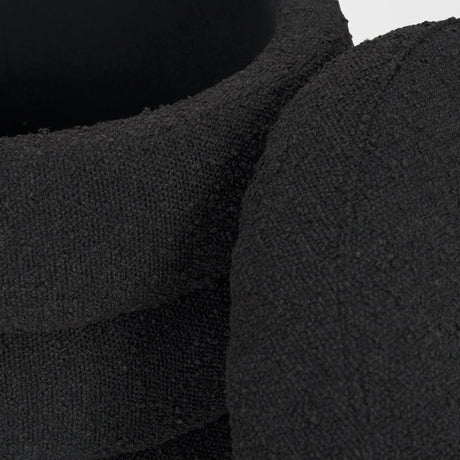 Elise Black Boucle Upholstered Storage Ottoman by Mercana at Eve Furniture