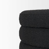 Elise Black Boucle Upholstered Storage Ottoman by Mercana at Eve Furniture