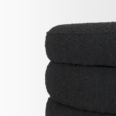 Elise Black Boucle Upholstered Storage Ottoman by Mercana at Eve Furniture