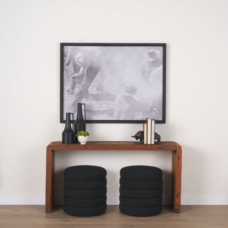 Elise Black Boucle Upholstered Storage Ottoman by Mercana at Eve Furniture