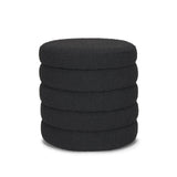 Elise Black Boucle Upholstered Storage Ottoman by Mercana at Eve Furniture