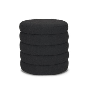 Elise Black Boucle Upholstered Storage Ottoman by Mercana at Eve Furniture
