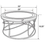 Elise Gold 2-Piece Round Mirror Top Coffee and End Table Set by Coaster at Eve Furniture