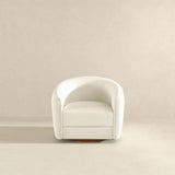 Elise Mid Century Modern Beige Boucle Swivel Chair by Ashcroft Furniture at Eve Furniture