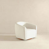 Elise Mid Century Modern Beige Boucle Swivel Chair by Ashcroft Furniture at Eve Furniture