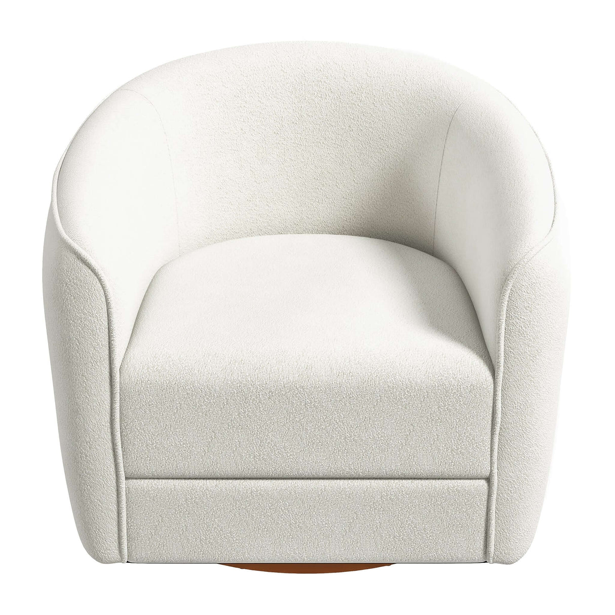 Elise Mid Century Modern Beige Boucle Swivel Chair by Ashcroft Furniture at Eve Furniture