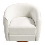Elise Mid Century Modern Beige Boucle Swivel Chair by Ashcroft Furniture at Eve Furniture