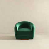 Elise Mid Century Modern Dark Green Velvet Swivel Chair by Ashcroft Furniture at Eve Furniture
