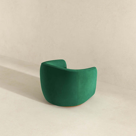 Elise Mid Century Modern Dark Green Velvet Swivel Chair by Ashcroft Furniture at Eve Furniture