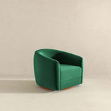 Elise Mid Century Modern Dark Green Velvet Swivel Chair by Ashcroft Furniture at Eve Furniture