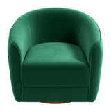 Elise Mid Century Modern Dark Green Velvet Swivel Chair by Ashcroft Furniture at Eve Furniture