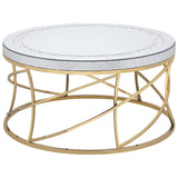 Elise Round Mirror Top Stainless Steel Coffee Table Gold by Coaster at Eve Furniture