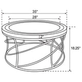 Elise Round Mirror Top Stainless Steel Coffee Table Gold by Coaster at Eve Furniture