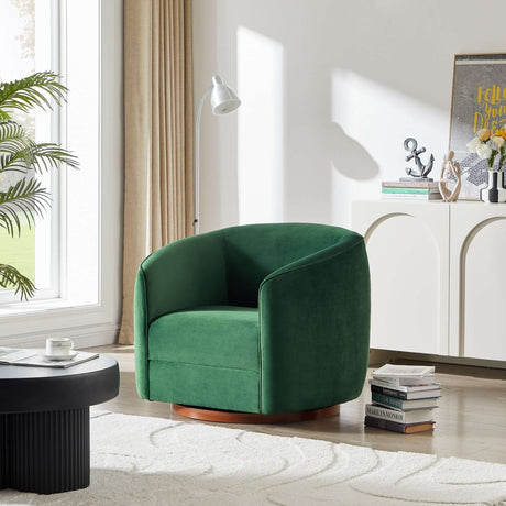 Elise Dark Green Velvet Swivel Chair