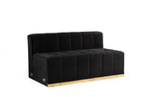 Elisha Black Velvet Double Chaise Sectional