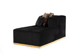 Elisha Black Velvet Double Chaise Sectional