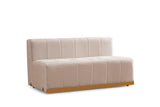 Elisha Ivory Velvet Double Chaise Sectional