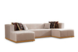 Elisha Ivory Velvet Double Chaise Sectional