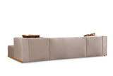 Elisha Ivory Velvet Double Chaise Sectional