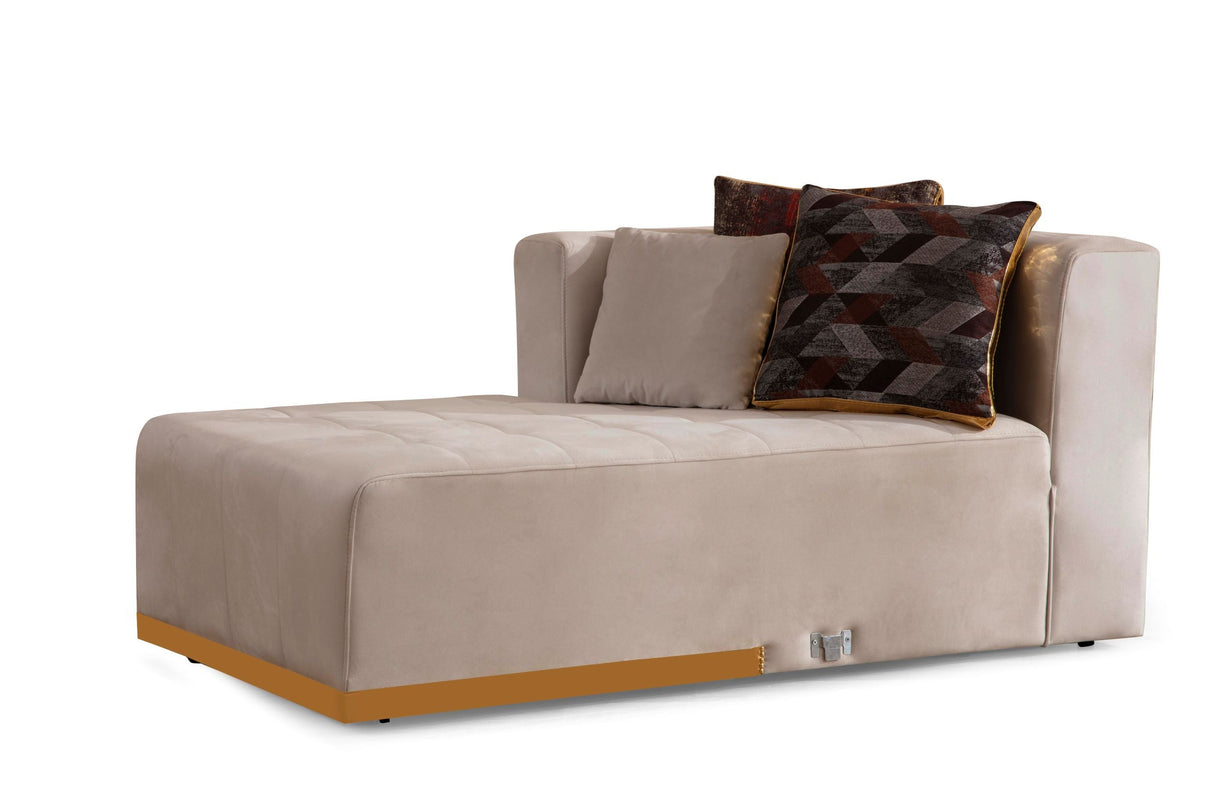 Elisha Ivory Velvet Double Chaise Sectional