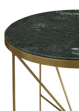 Eliska Green/Antique Gold Round Accent Table with Marble Top by Coaster at Eve Furniture