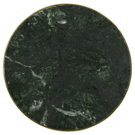 Eliska Green/Antique Gold Round Accent Table with Marble Top by Coaster at Eve Furniture