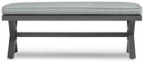 Elite Park Gray Outdoor Bench with Cushion by Ashley at Eve Furniture