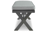 Elite Park Gray Outdoor Bench with Cushion by Ashley at Eve Furniture