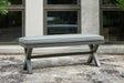 Elite Park Gray Outdoor Bench with Cushion by Ashley at Eve Furniture