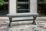 Elite Park Gray Outdoor Bench with Cushion by Ashley at Eve Furniture