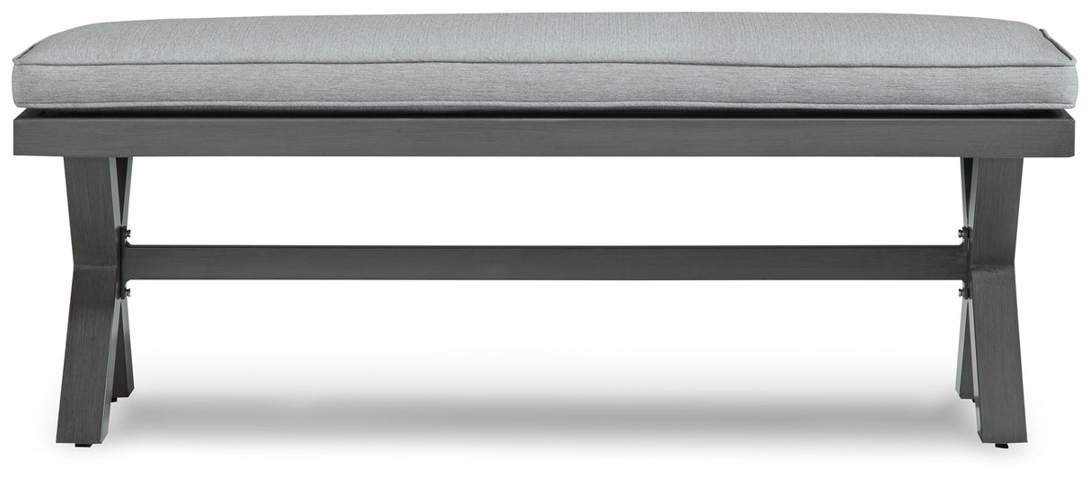 Elite Park Gray Outdoor Bench with Cushion