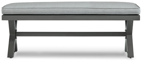 Elite Park Gray Outdoor Bench with Cushion