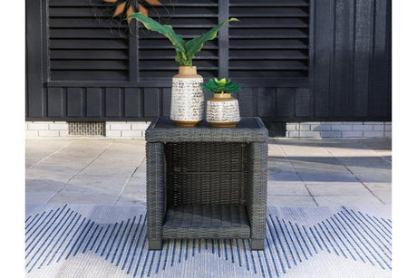 Elite Park Gray Outdoor End Table by Ashley at Eve Furniture