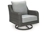 Elite Park Gray Outdoor Swivel Lounge with Cushion by Ashley at Eve Furniture