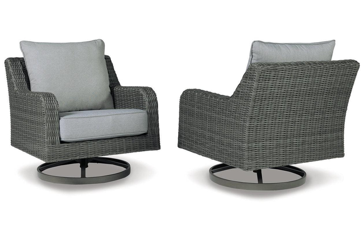 Elite Park Gray Outdoor Swivel Lounge with Cushion by Ashley at Eve Furniture