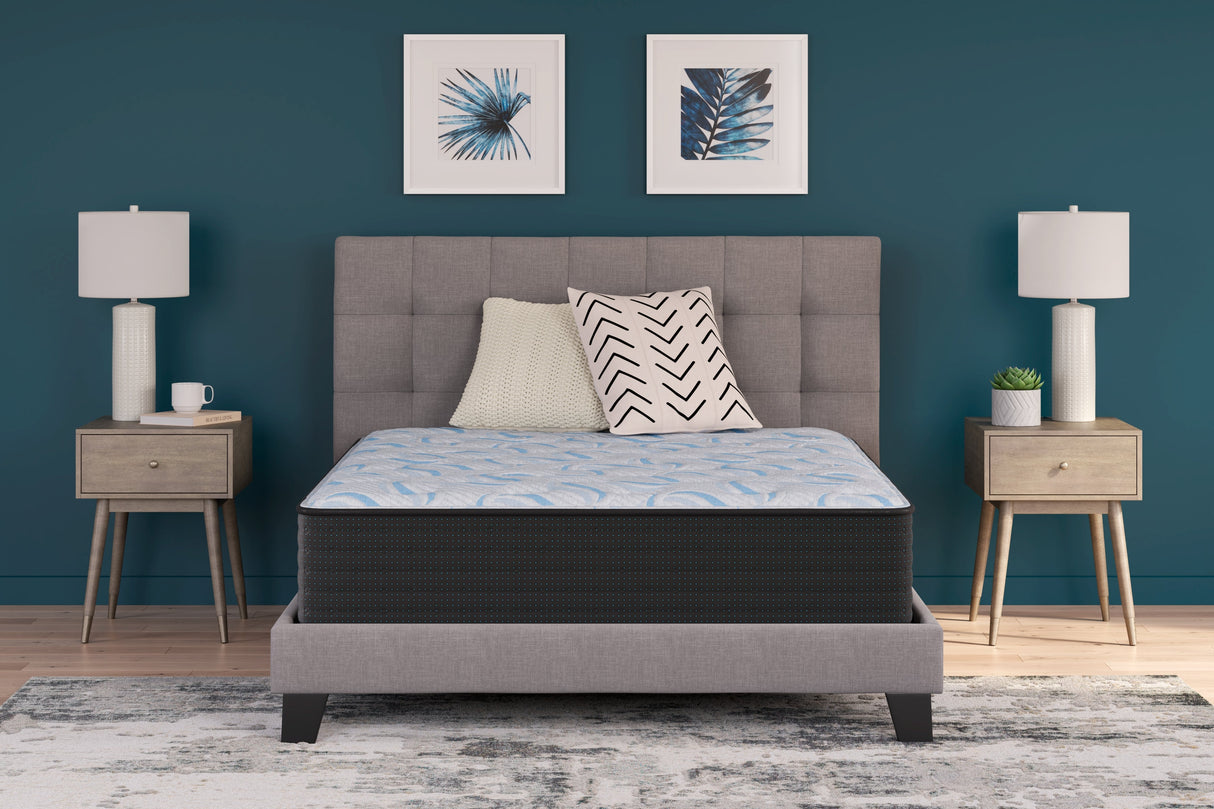 Elite Springs Firm Gray/Blue Full Mattress by Ashley at Eve Furniture