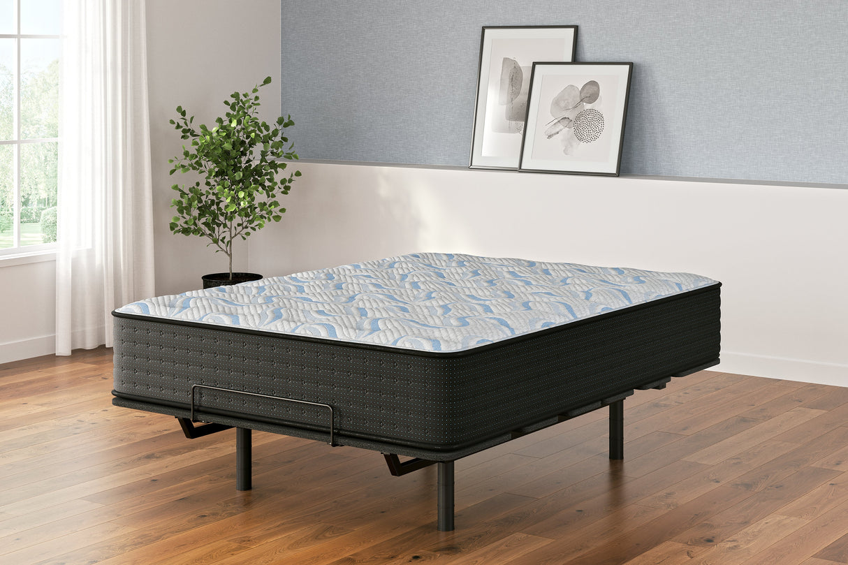 Elite Springs Plush Gray/Blue Queen Mattress by Ashley at Eve Furniture