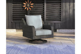 Elite Park Gray Outdoor Swivel Lounge with Cushion by Ashley at Eve Furniture