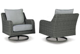 Elite Park Gray Outdoor Swivel Lounge with Cushion by Ashley at Eve Furniture