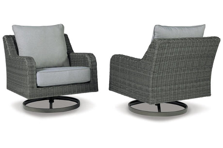 Elite Park Gray Outdoor Swivel Lounge with Cushion by Ashley at Eve Furniture