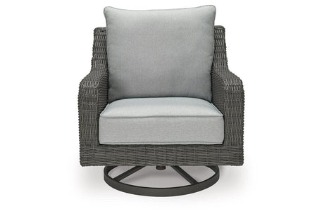 Elite Park Gray Outdoor Swivel Lounge with Cushion by Ashley at Eve Furniture