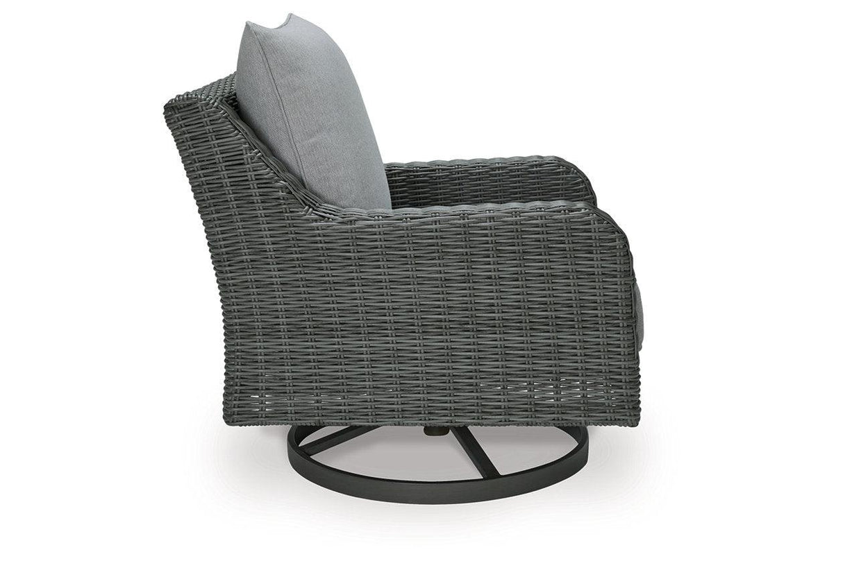 Elite Park Gray Outdoor Swivel Lounge with Cushion by Ashley at Eve Furniture