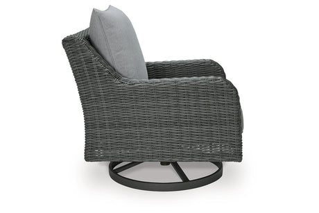 Elite Park Gray Outdoor Swivel Lounge with Cushion by Ashley at Eve Furniture