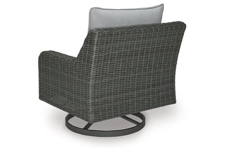Elite Park Gray Outdoor Swivel Lounge with Cushion by Ashley at Eve Furniture