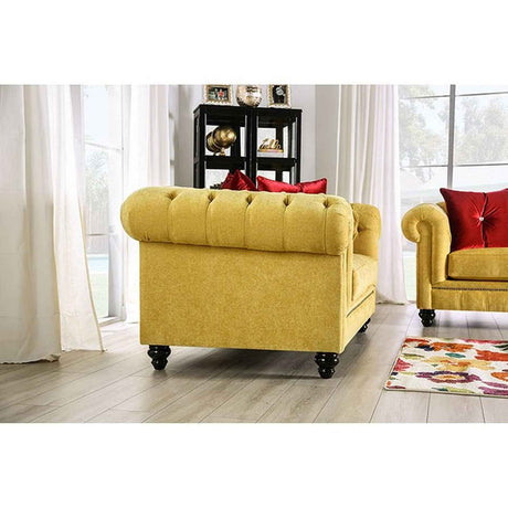 Eliza Royal Yellow/Red Sofa by Furniture of America at Eve Furniture